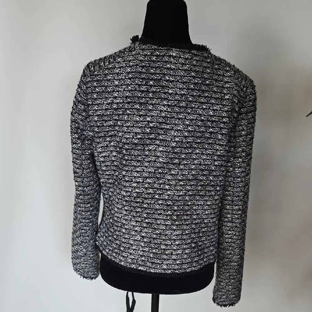 J. Crew Black and Gray Textured Blazer